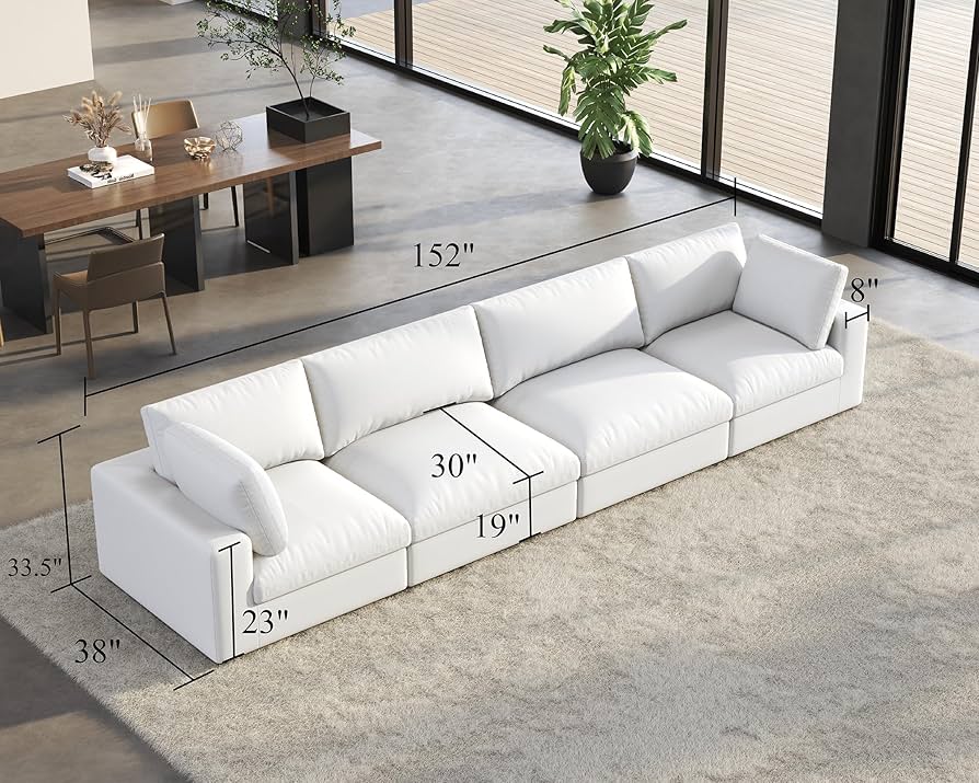 Amazon.com: PaPaJet Modular Sectional Sofa, 152 Inches Down